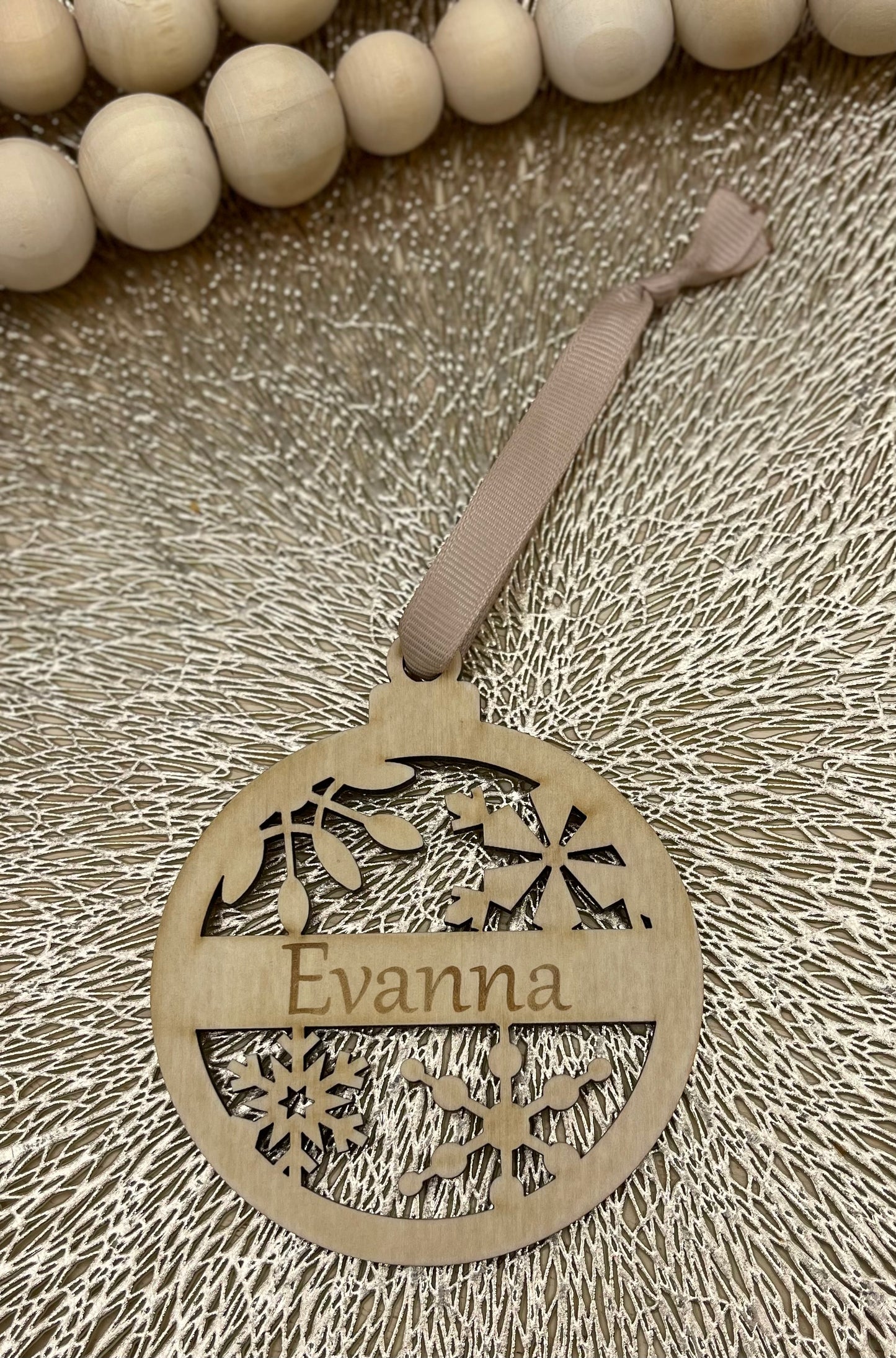 Engraved Christmas baubles