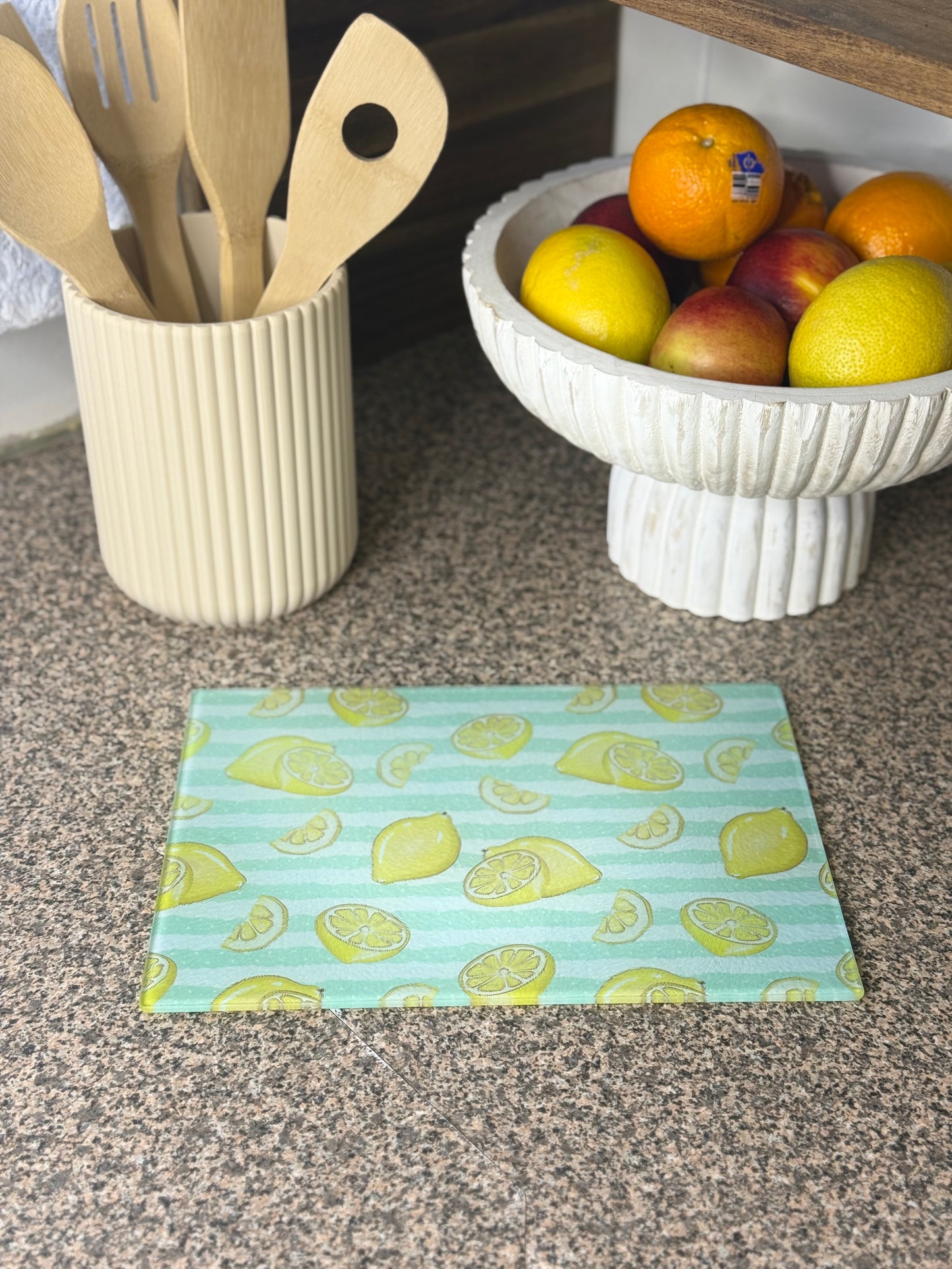 Glass Chopping board Lemons