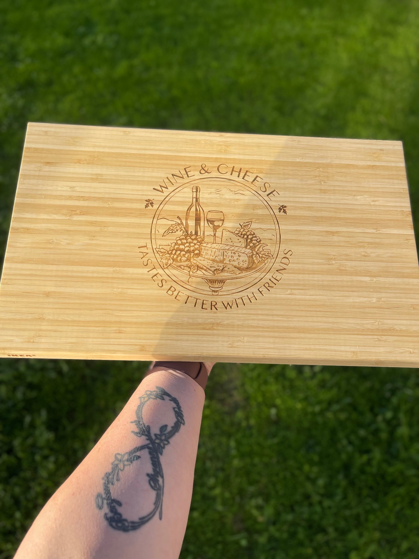 Large board wine and cheese