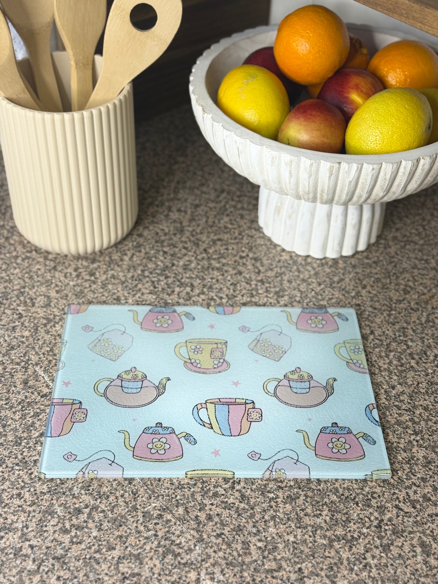 Glass Chopping board teapot