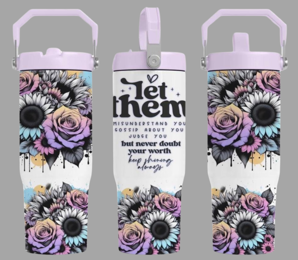 Let them lilac 30oz drink bottle
