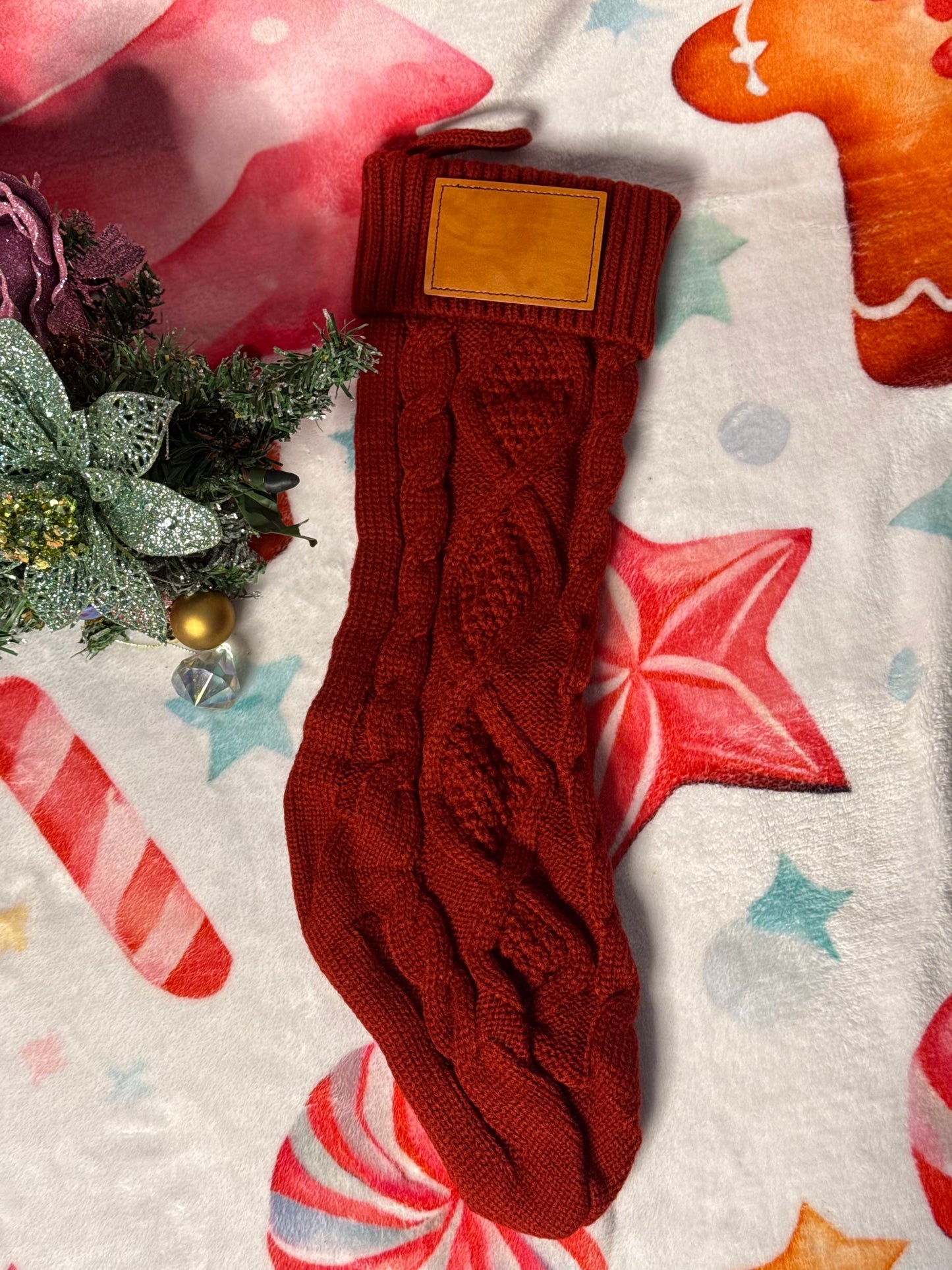 Red knitted stocking