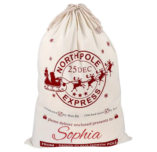 North Pole express Santa sack