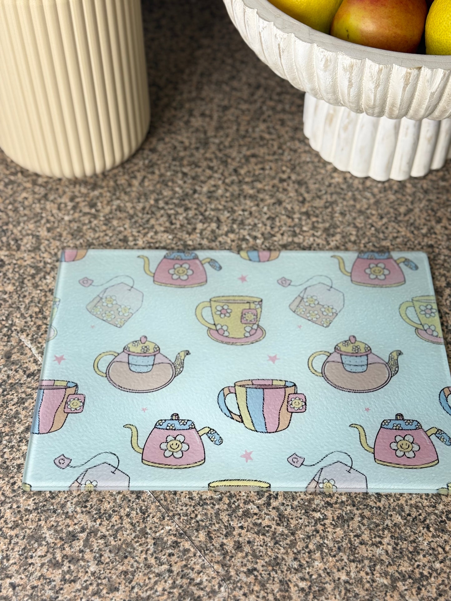 Glass Chopping board teapot