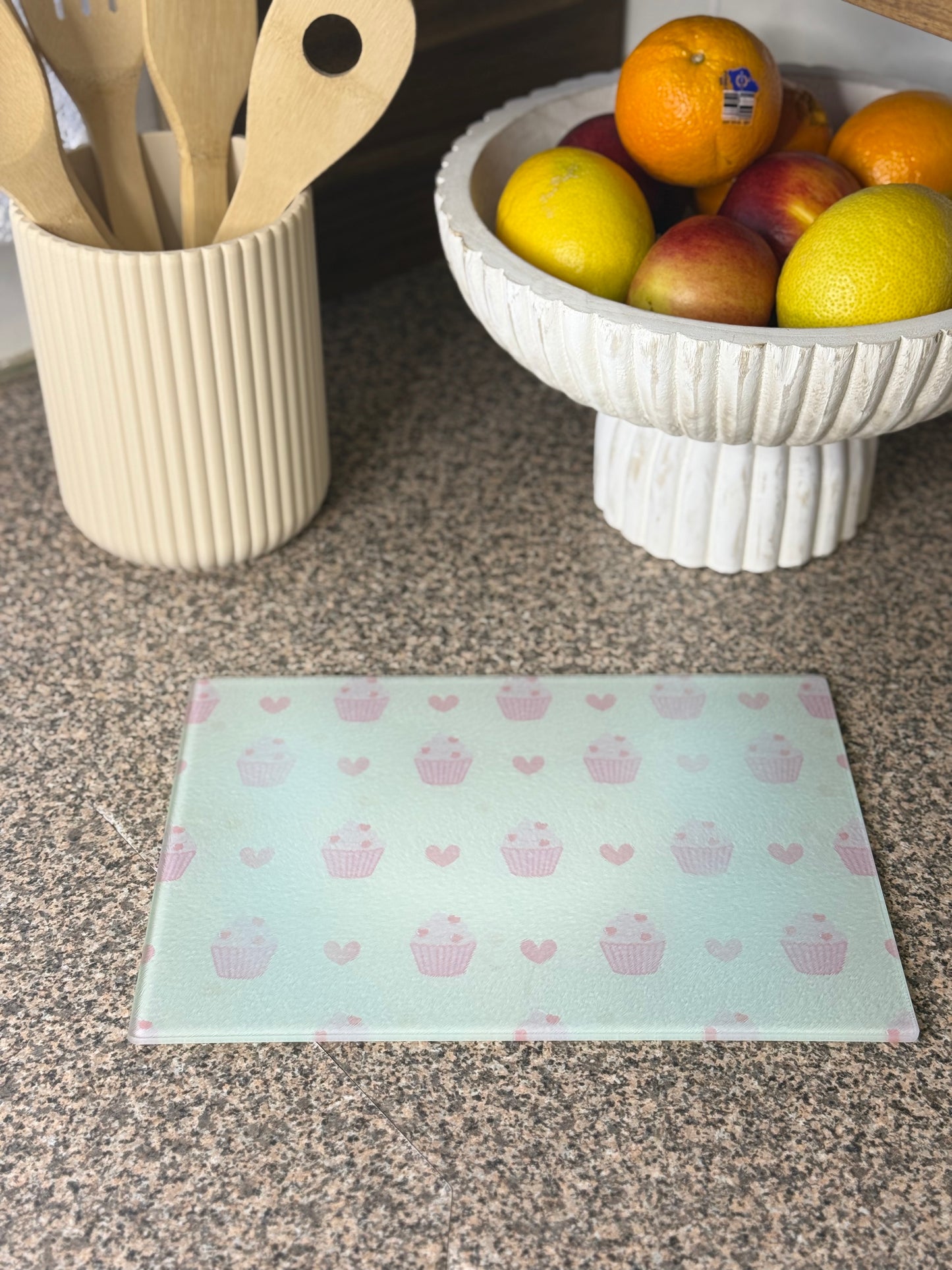 Glass Chopping board cupcake