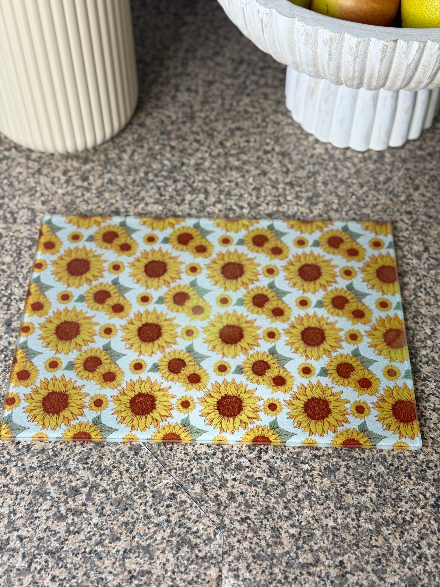 Glass Chopping Board Sunflower