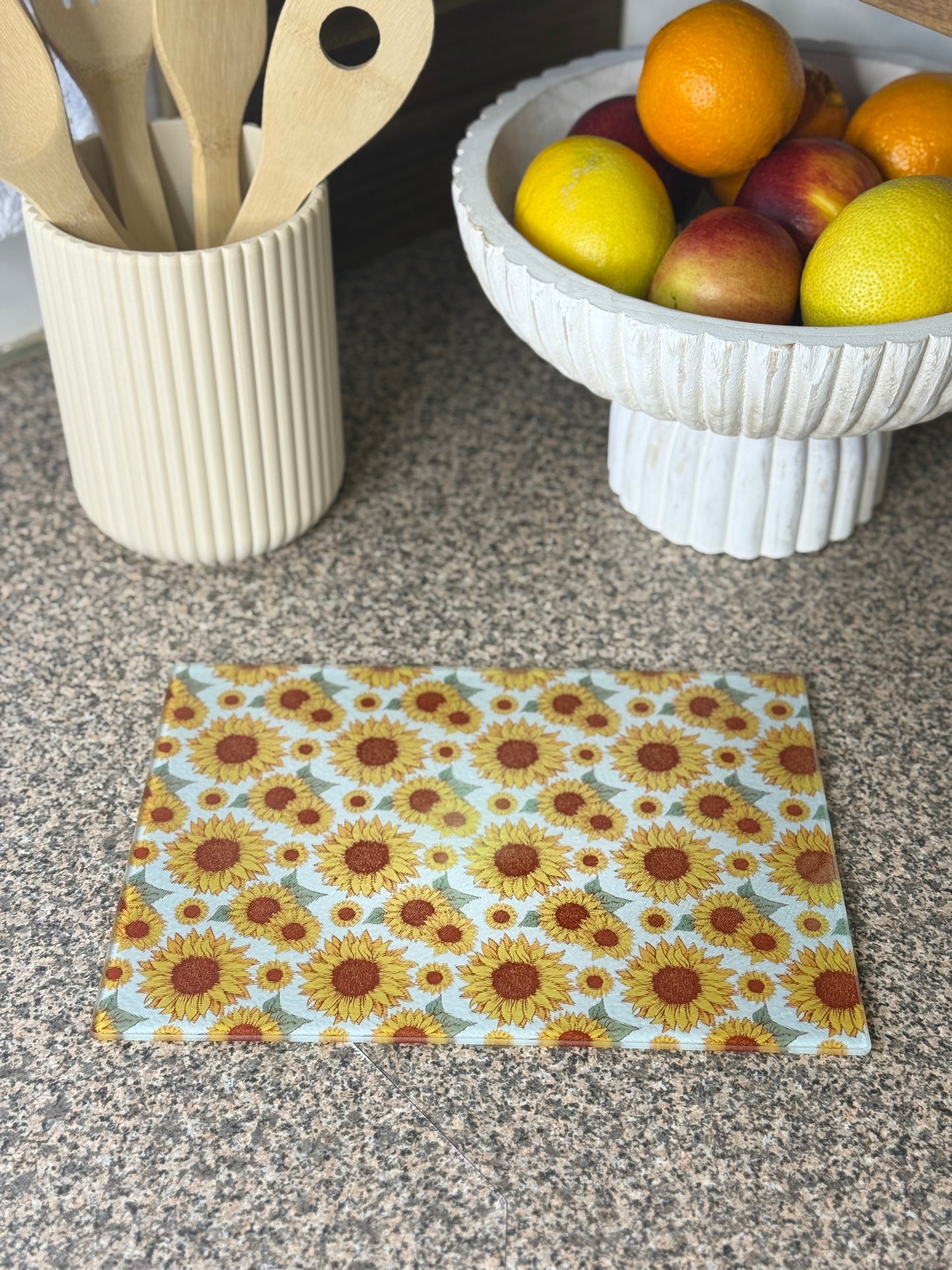 Glass Chopping Board Sunflower