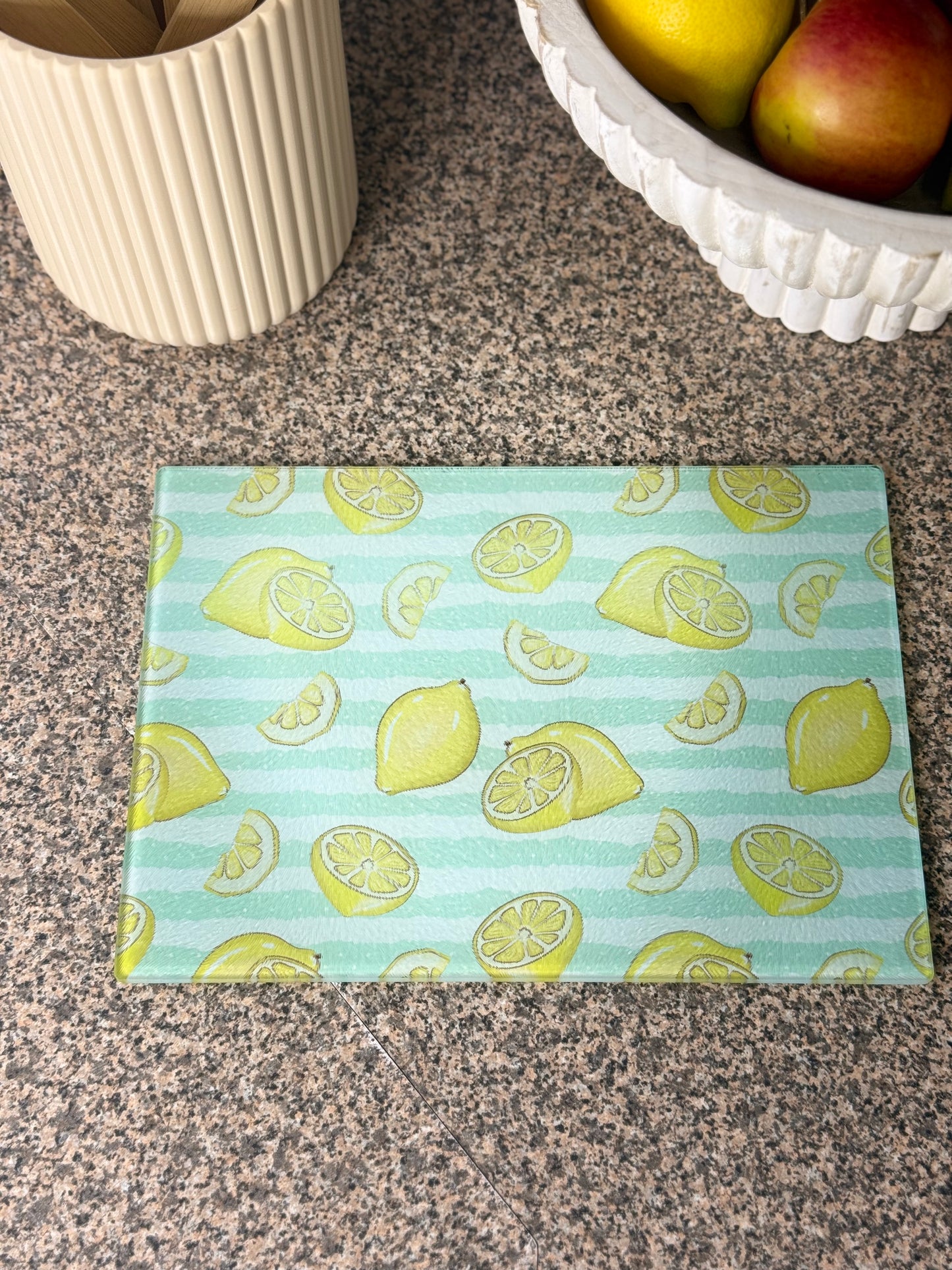 Glass Chopping board Lemons