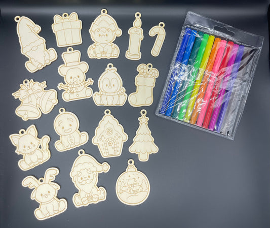 Colour your own tree decorations