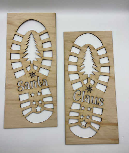 Santa footprint stencils