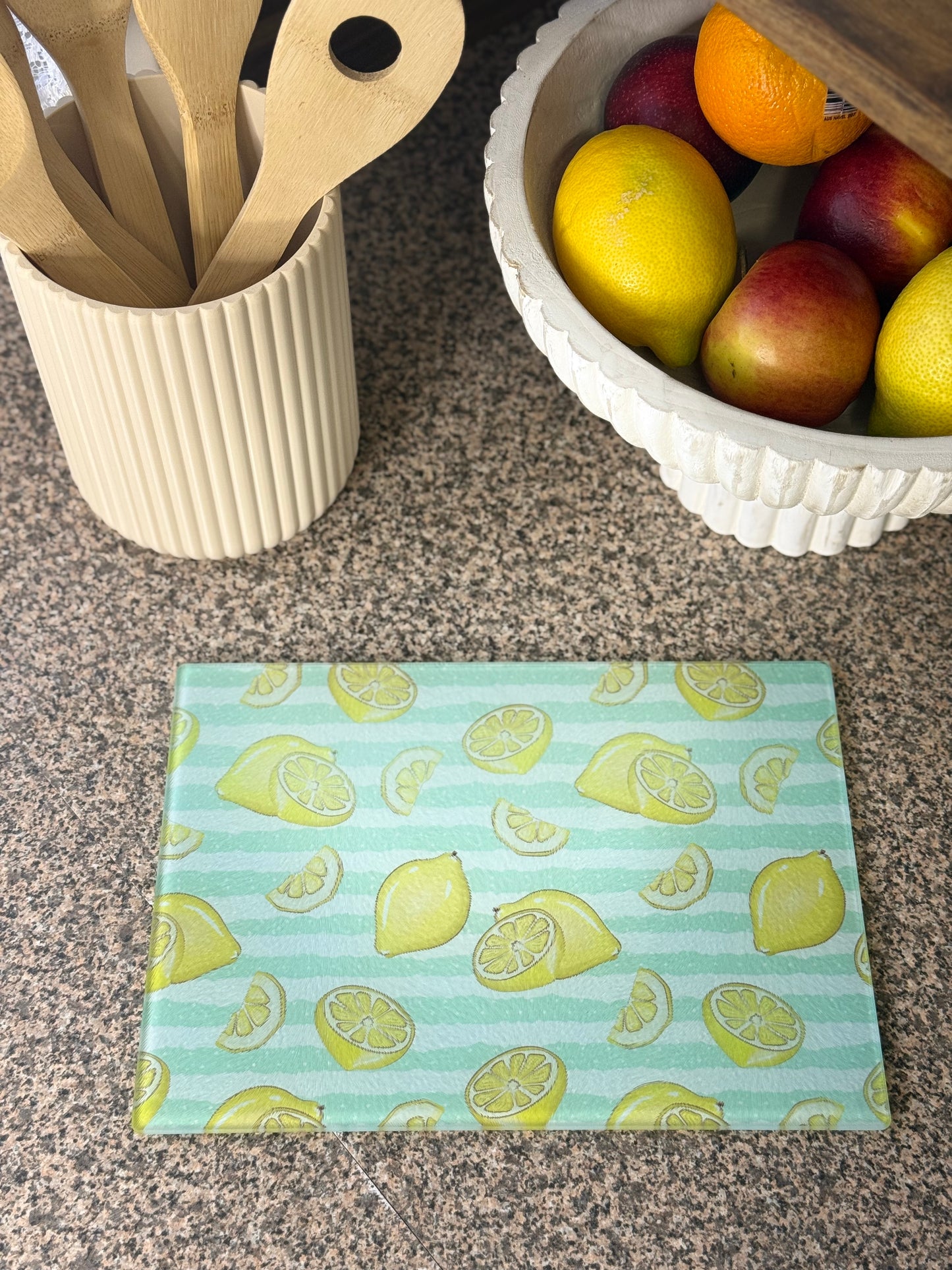 Glass Chopping board Lemons