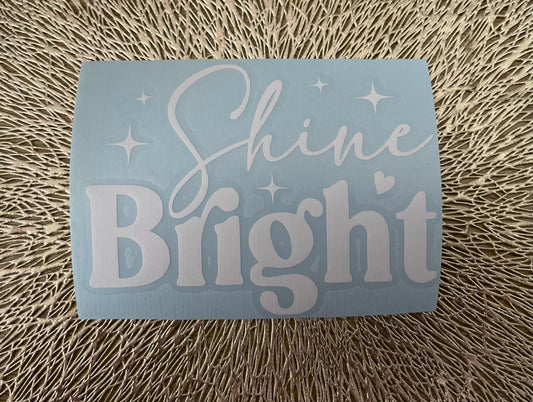 Shine Bright Mirror Decal White