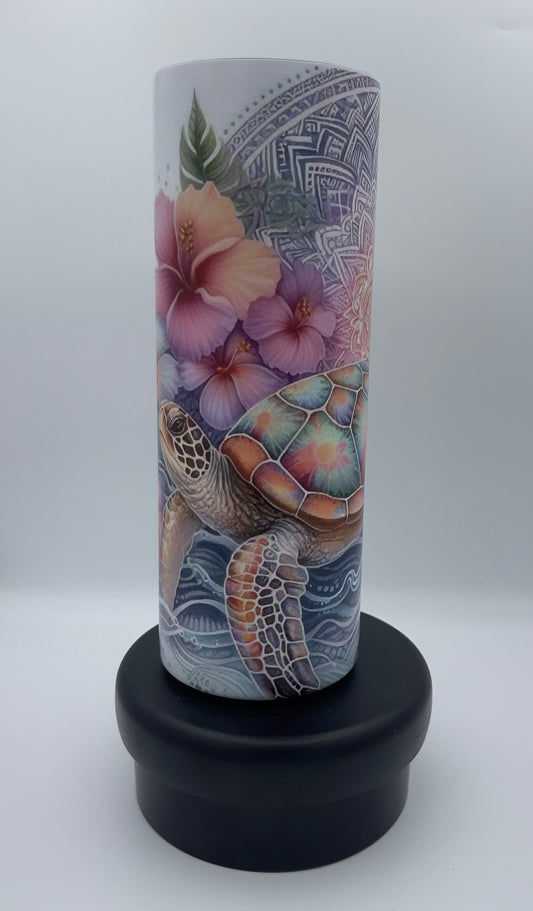 Pastel Floral turtle 20oz tumbler