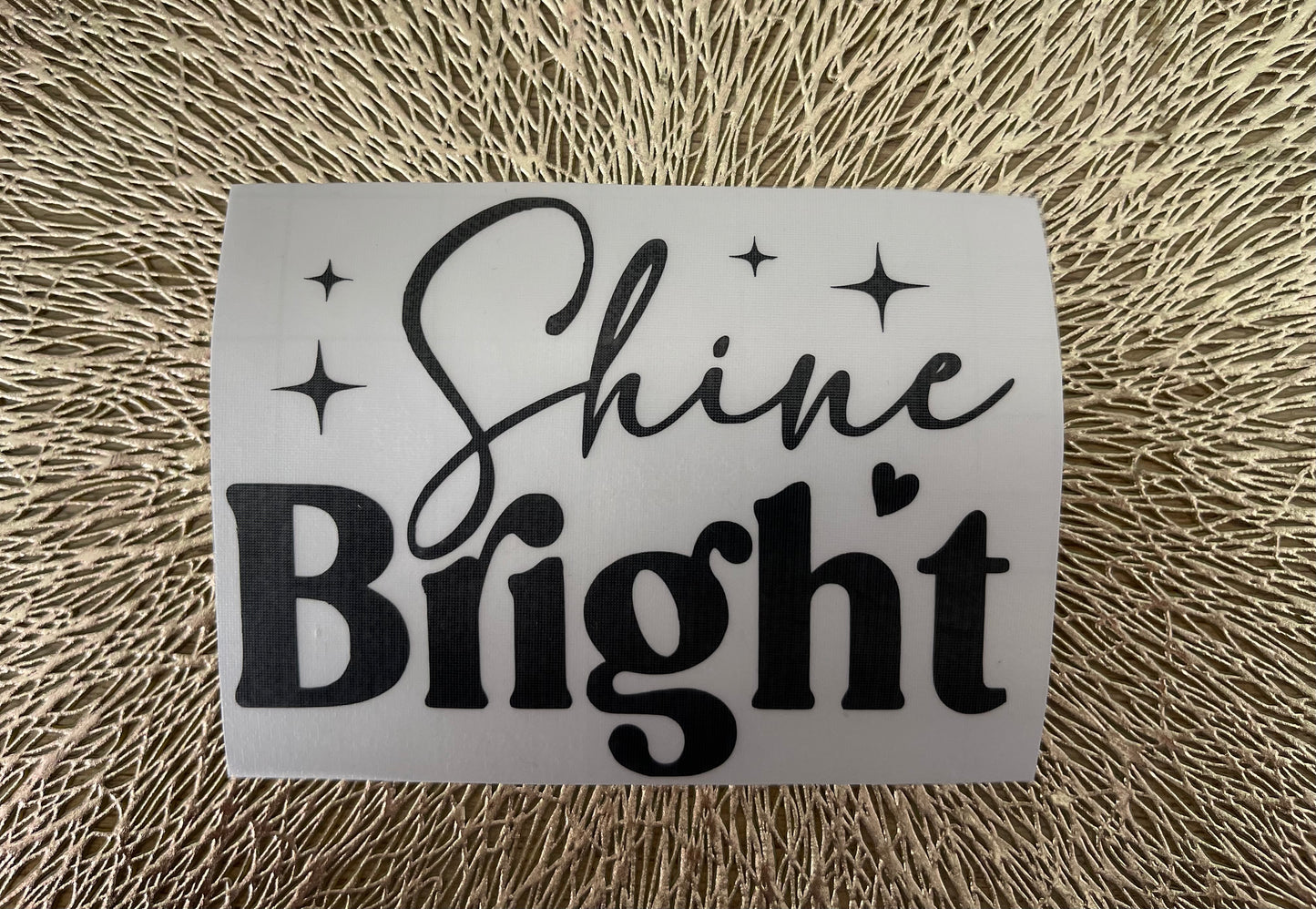 Shine Bright Mirror decal Black