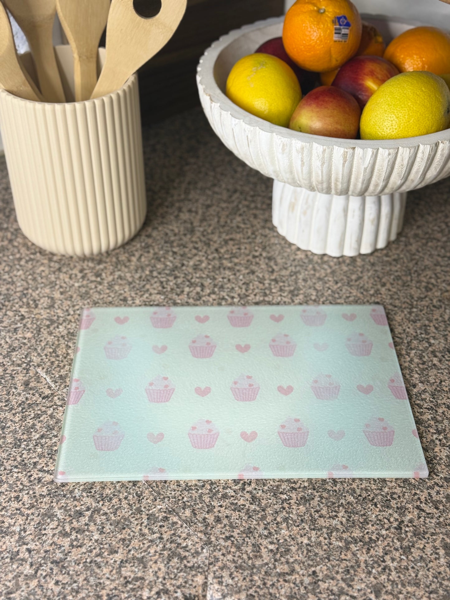 Glass Chopping board cupcake