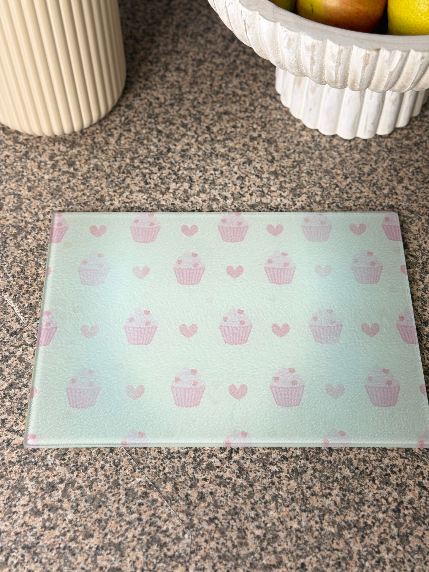 Glass Chopping board cupcake