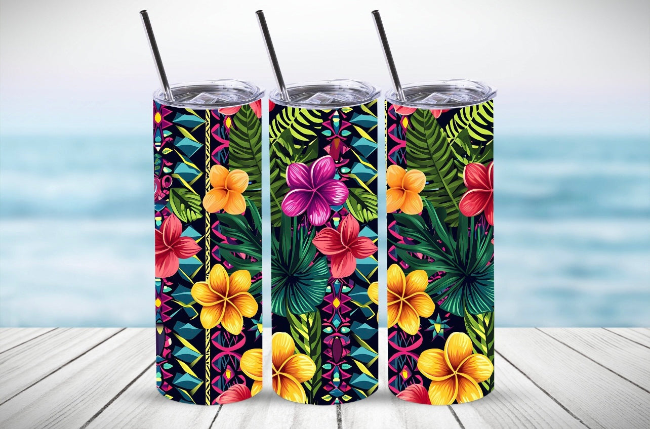 Polynesian design 20oz tumbler