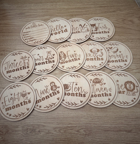 Baby milestone Discs Baby animals