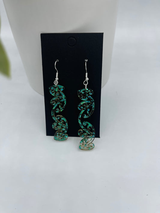 Sahara Earrings Green Glitter