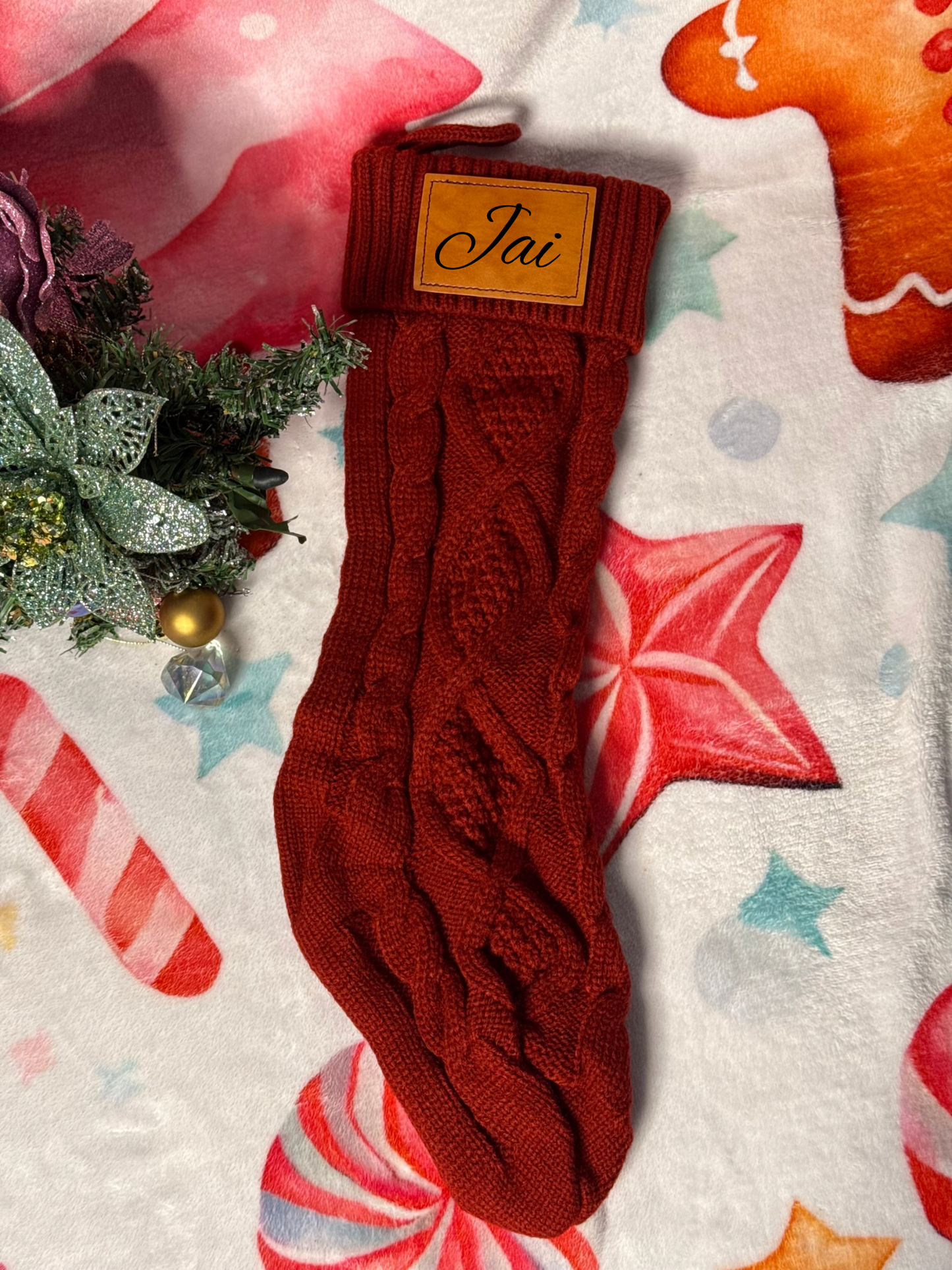 Red knitted stocking
